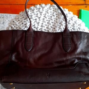 Frye dark brown 11"x13" tote